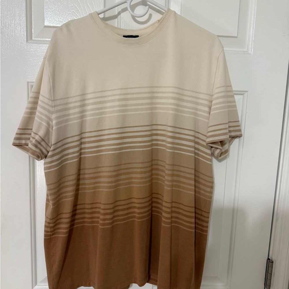 Express Beige and Tan Gradient Tee